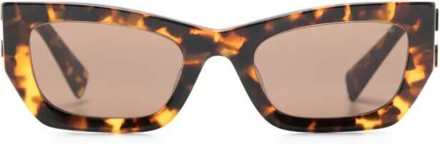 Miu Eyewear Zonnebril met logoplakkaat Bruin