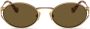 Miu Eyewear Zonnebril met ovalen montuur Goud - Thumbnail 1