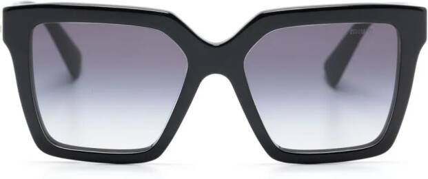Miu Eyewear Zonnebril met oversized montuur Zwart