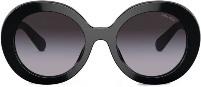 Miu Eyewear Zonnebril met oversized rond montuur Zwart