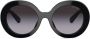 Miu Eyewear Zonnebril met oversized rond montuur Zwart - Thumbnail 1
