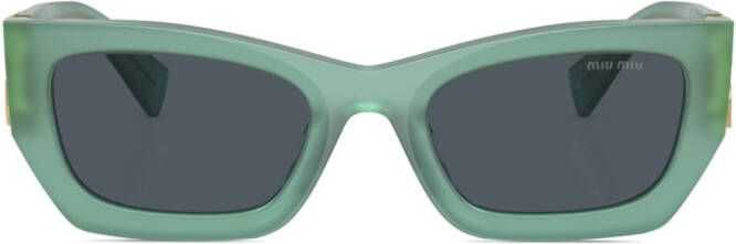 Miu Eyewear Zonnebril met rechthoekig montuur Groen