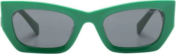 Miu Eyewear Zonnebril met rechthoekig montuur Groen