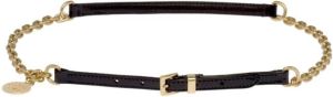 Miu logo-charm chain leather belt Goud