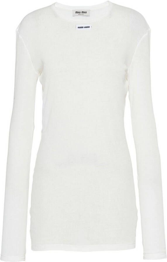 Miu Jurk met logopatch Wit