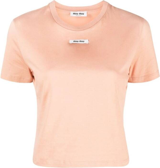 Miu T-shirt met logopatch Roze