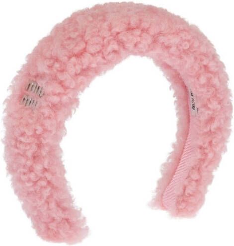 Miu Haarband met logoplakkaat Roze