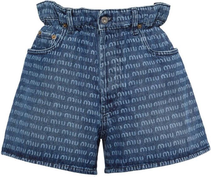 Miu Jeans met logoprint Blauw