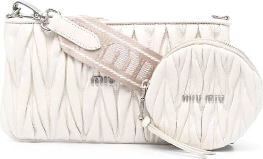 Miu Matelassé clutch Wit