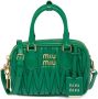 Miu Matelassé leren crossbodytas Groen - Thumbnail 1
