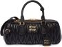 Miu Matelassé leren crossbodytas Zwart - Thumbnail 1