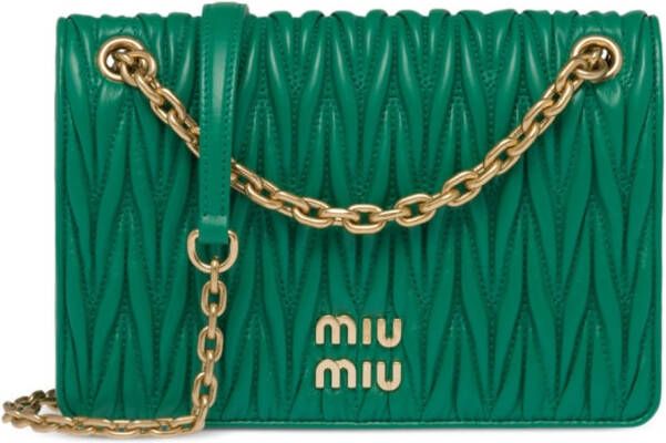 Miu Matelassé tas Groen