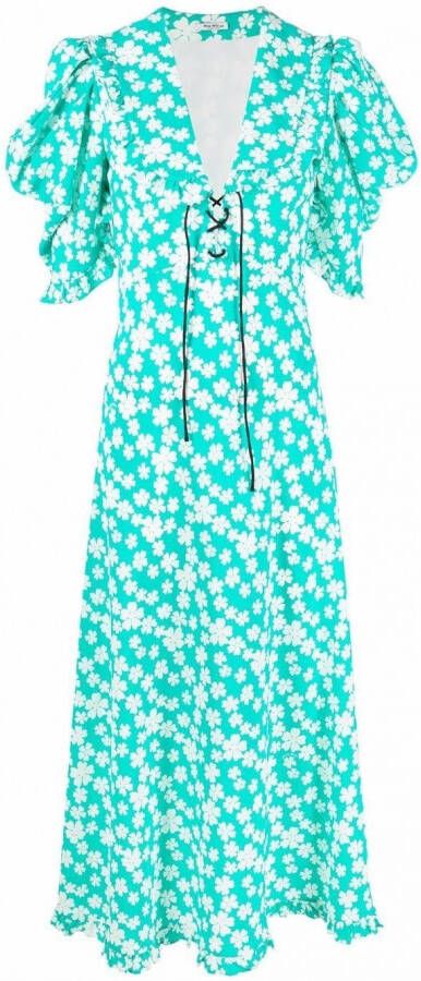 Miu Midi-jurk met bloemenprint Groen