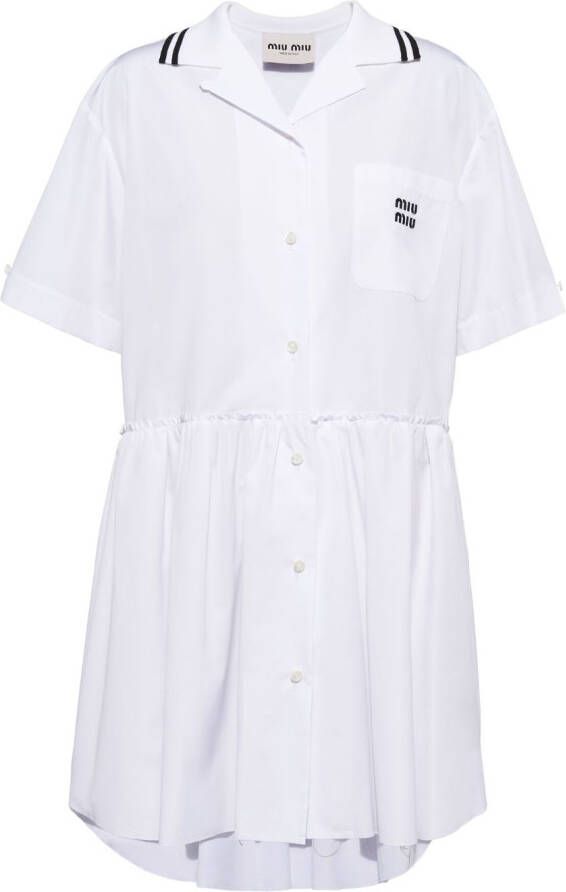 Miu Mini-jurk van popeline Wit
