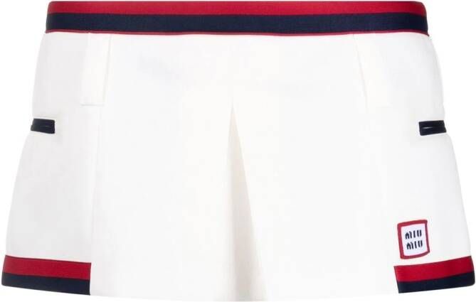 Miu Mini-rok met geborduurd logo Wit