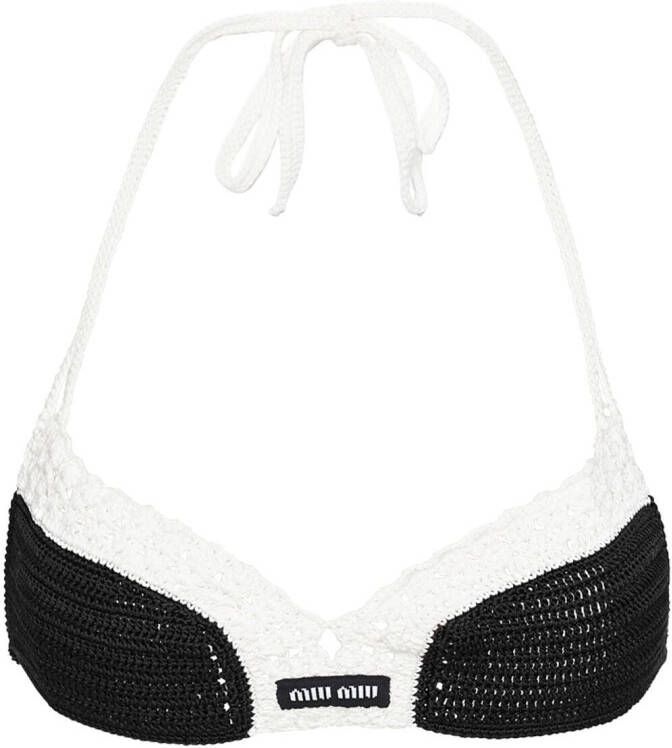 Miu Gehaakte triangel bralette Zwart