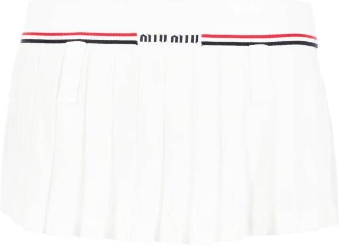 Miu Plooirok met logo Wit