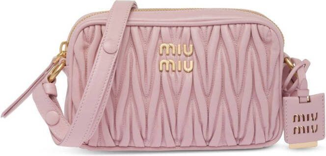 Miu Schoudertas met logo Roze