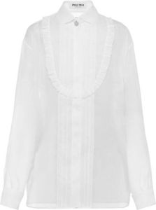 Miu Semi-doorzichtig organza blouse Wit