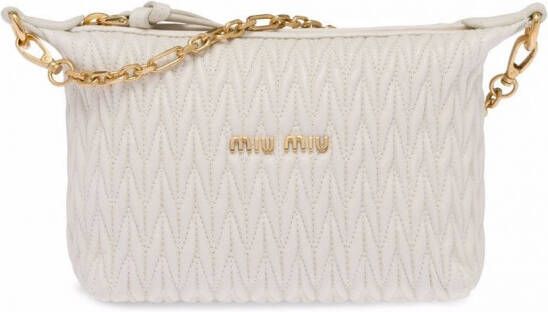 Miu Spirit matelassé leren tas Wit