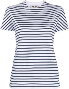 Miu striped short-sleeve T-shirt Wit