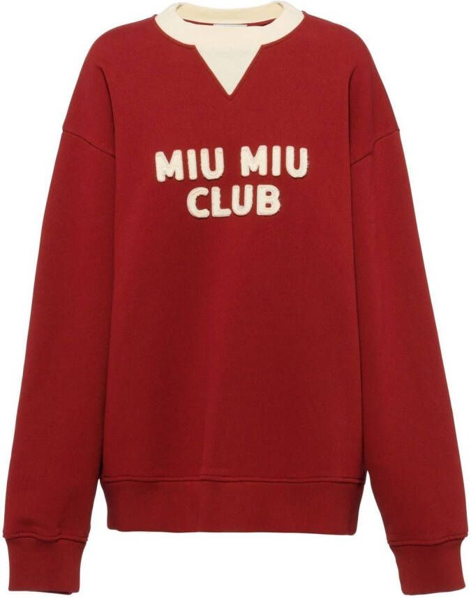 Miu Sweater met logo applicatie Rood