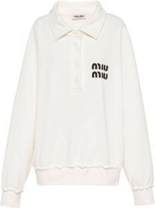 Miu Sweater met logopatch Wit