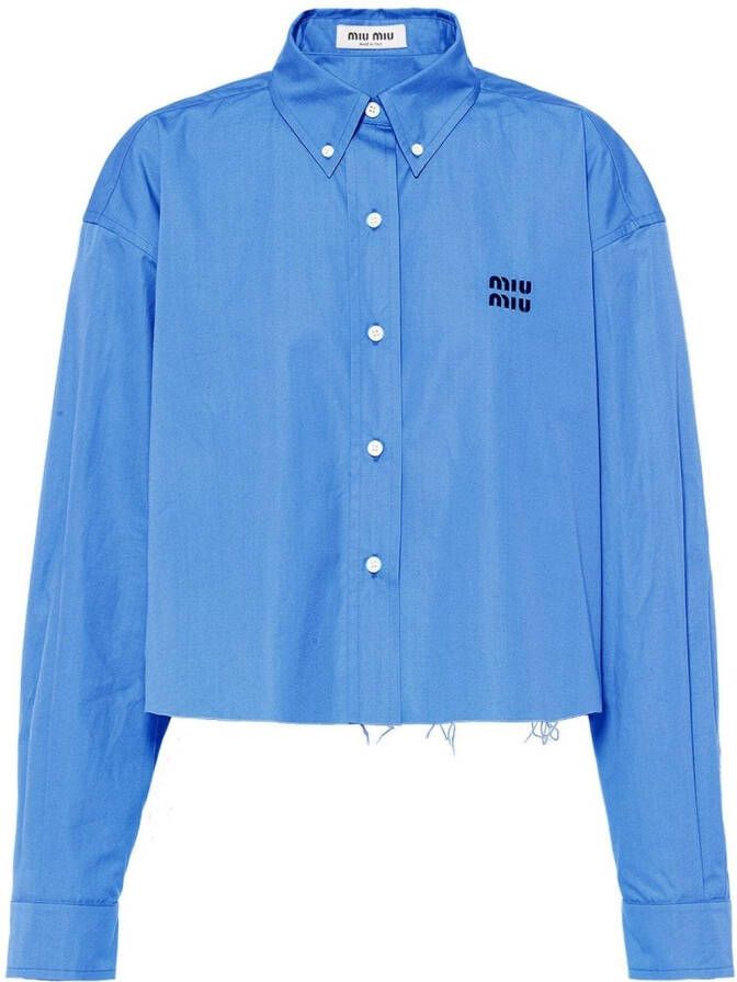 Miu T-shirt met geborduurd logo Blauw