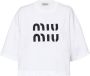 Miu T-shirt met geborduurd logo Wit - Thumbnail 1