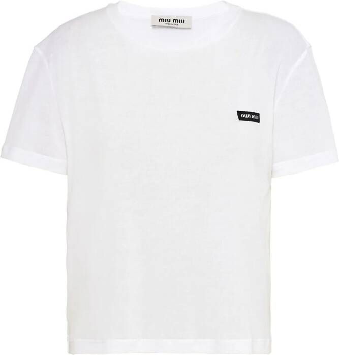 Miu T-shirt met logopatch Wit