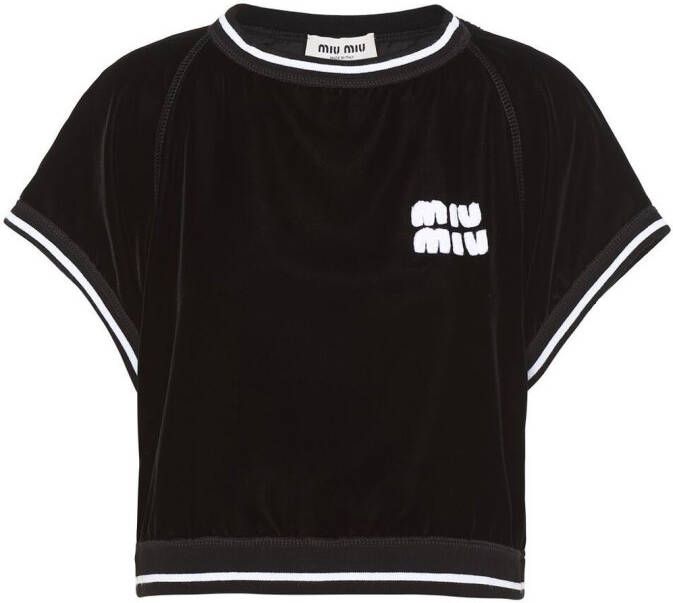 Miu T-shirt met logopatch Zwart