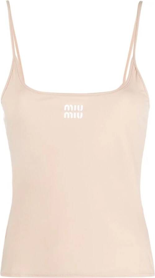 Miu Tanktop met logoprint Beige
