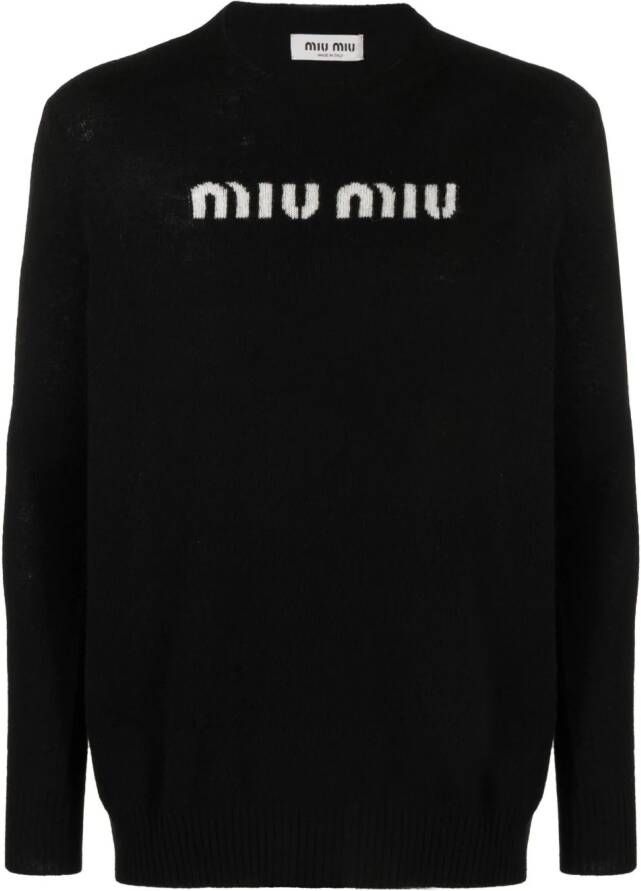 Miu Trui met logo-jacquard Zwart