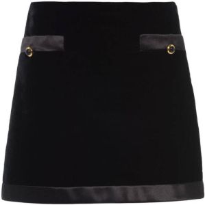 Miu velvet-effect A-line miniskirt Zwart