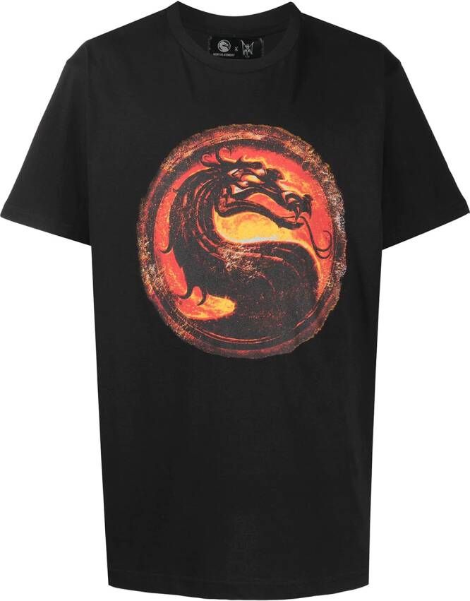 MJB Marc Jacques Burton T-shirt met draakprint Zwart