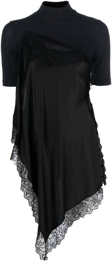 MM6 Maison Margiela Asymmetrische blouse Zwart