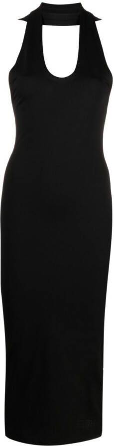 MM6 Maison Margiela Midi-jurk met gekruiste bandjes Zwart