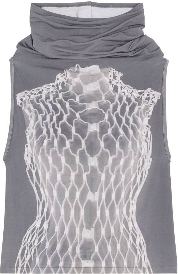 MM6 Maison Margiela Dummy top met col Grijs