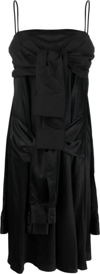 MM6 Maison Margiela Jurk met geknoopt detail Zwart