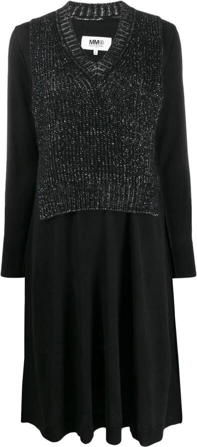 MM6 Maison Margiela Jurk met vlak Zwart