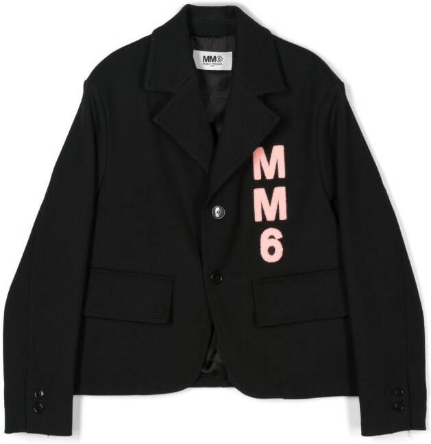 MM6 Maison Margiela Kids Blazer met logopatch Zwart