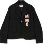 MM6 Maison Margiela Kids Blazer met logopatch Zwart - Thumbnail 1
