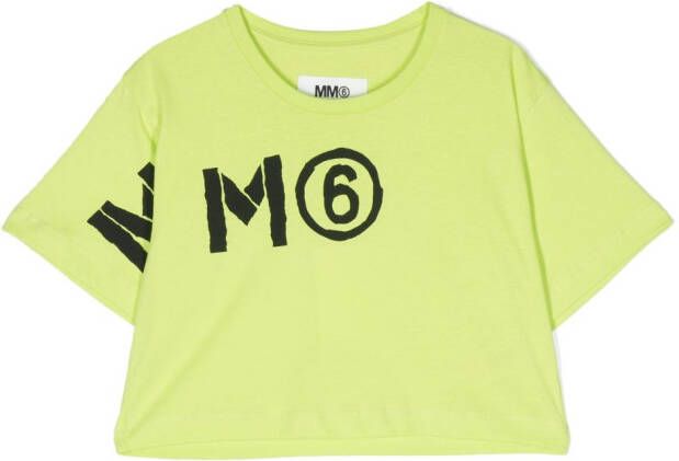MM6 Maison Margiela Kids Cropped T-shirt Groen
