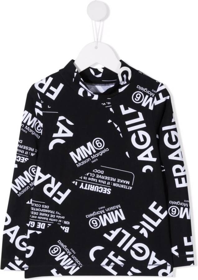MM6 Maison Margiela Kids Fleece top Zwart