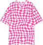 MM6 Maison Margiela Kids Geruit T-shirt Roze - Thumbnail 1