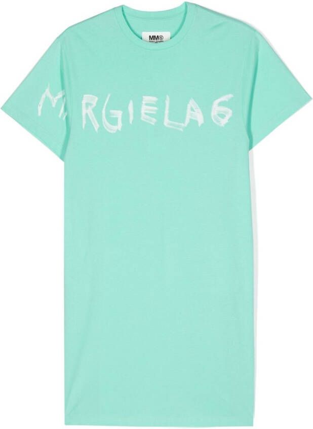 MM6 Maison Margiela Kids T-shirtjurk met logoprint Groen