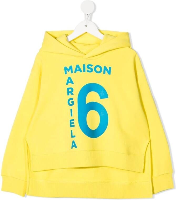 MM6 Maison Margiela Kids Hoodie met logoprint Geel