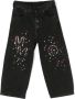 MM6 Maison Margiela Kids Jeans verfraaid met kristallen Zwart - Thumbnail 1