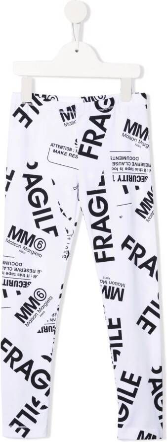 MM6 Maison Margiela Kids Legging met print Wit