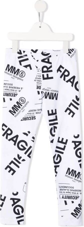 MM6 Maison Margiela Kids Legging met print Wit